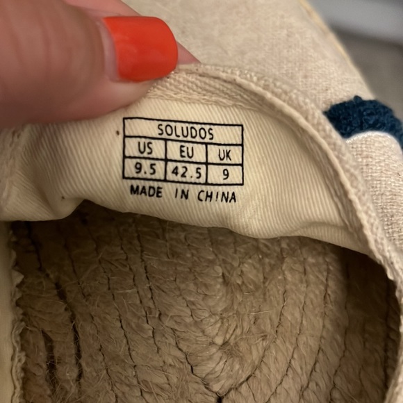 Soludos Cream and Navy Espadrilles - Picture 9 of 9